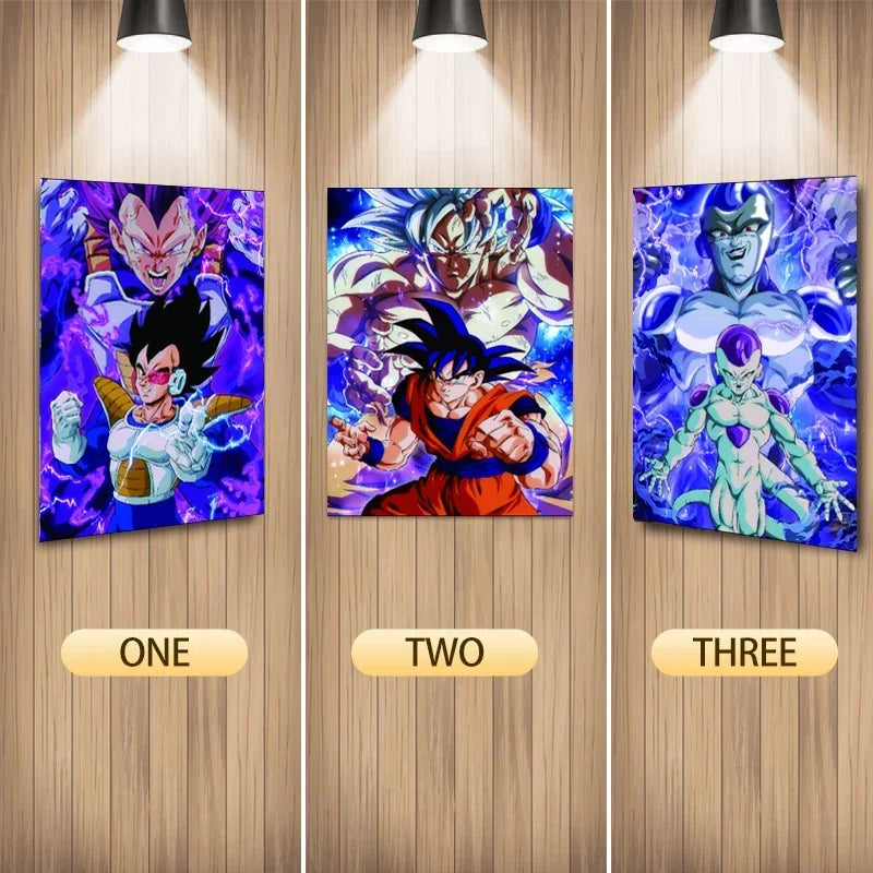 Anime 3D Lenticular Dragon Ball Poste Son Gohan/Vegeta/Frieza Birthday Gifts 3D Flip Picture Room Decoration Art Home Decoration