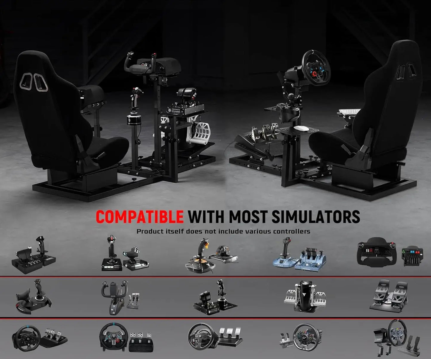 G920 Flight Simulator Cockpit Multifunctional with Seat Compatible with HOTAS Warthog,T150,Pc,Pedal,Handbrake,Throttle,Joystick