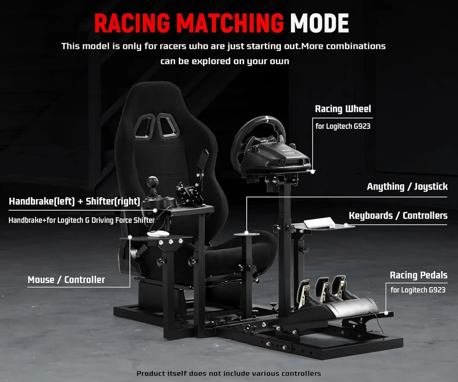 G920 Flight Simulator Cockpit Multifunctional with Seat Compatible with HOTAS Warthog,T150,Pc,Pedal,Handbrake,Throttle,Joystick