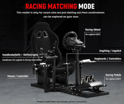 G920 Flight Simulator Cockpit Multifunctional with Seat Compatible with HOTAS Warthog,T150,Pc,Pedal,Handbrake,Throttle,Joystick