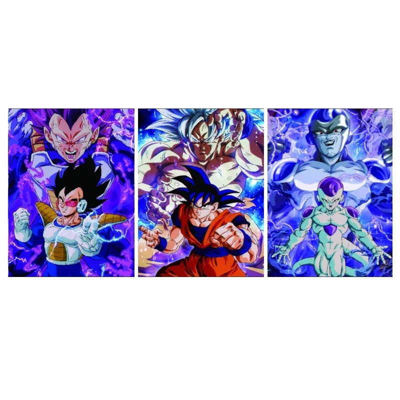 Anime 3D Lenticular Dragon Ball Poste Son Gohan/Vegeta/Frieza Birthday Gifts 3D Flip Picture Room Decoration Art Home Decoration
