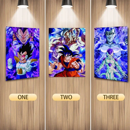 Anime 3D Lenticular Dragon Ball Poste Son Gohan/Vegeta/Frieza Birthday Gifts 3D Flip Picture Room Decoration Art Home Decoration