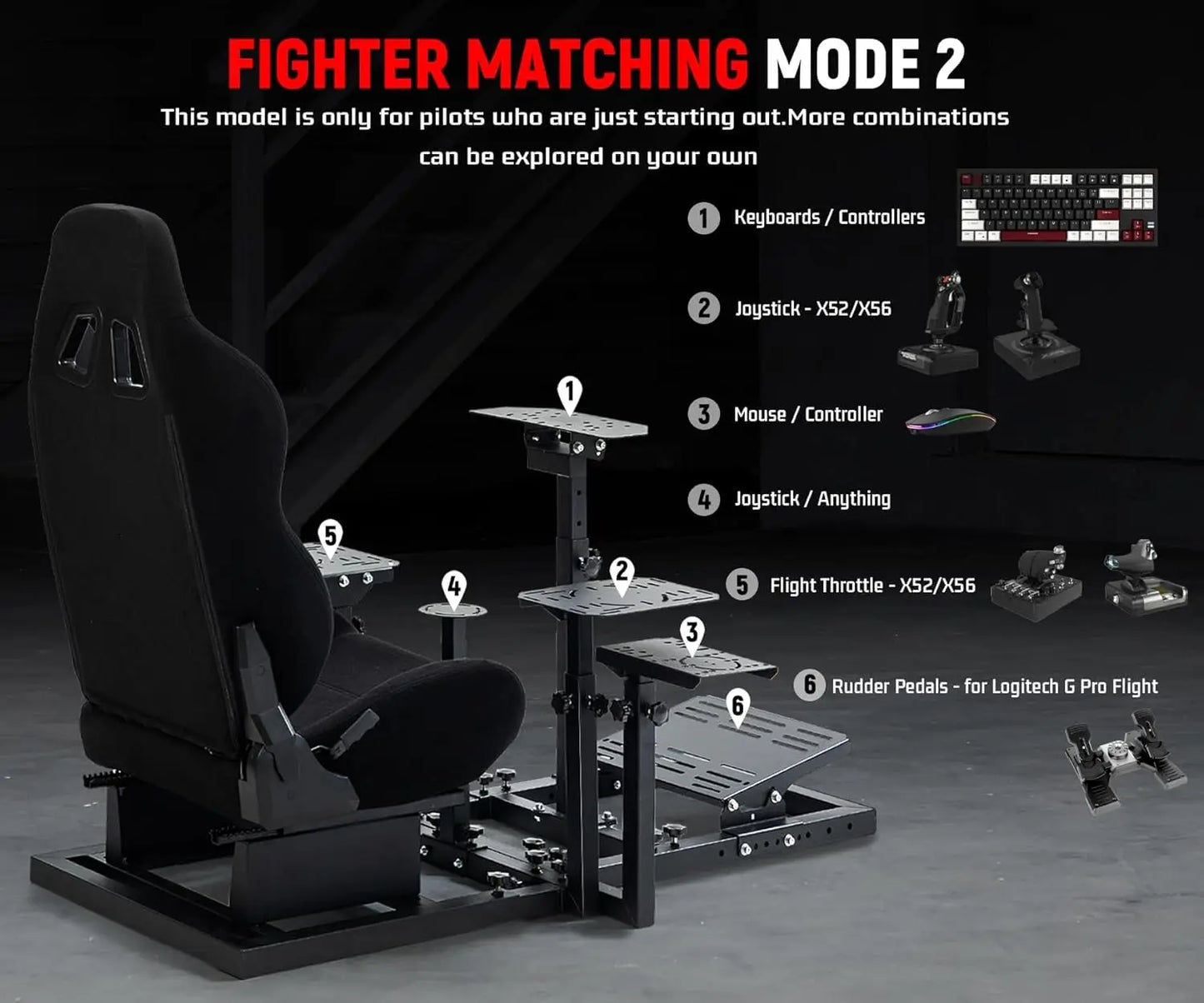 G920 Flight Simulator Cockpit Multifunctional with Seat Compatible with HOTAS Warthog,T150,Pc,Pedal,Handbrake,Throttle,Joystick
