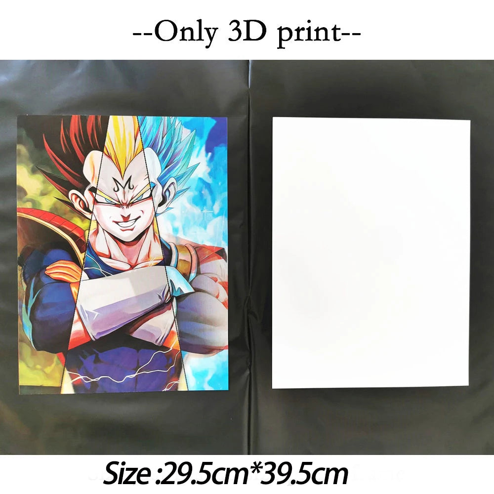 Anime 3D Lenticular Dragon Ball Poste Son Gohan/Vegeta/Frieza Birthday Gifts 3D Flip Picture Room Decoration Art Home Decoration