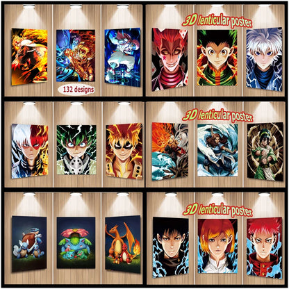 Anime Dragon Ball DIY Decoration 3D Lenticular Poster Toy Art Triple Transition Print Poster Birthday Gifts